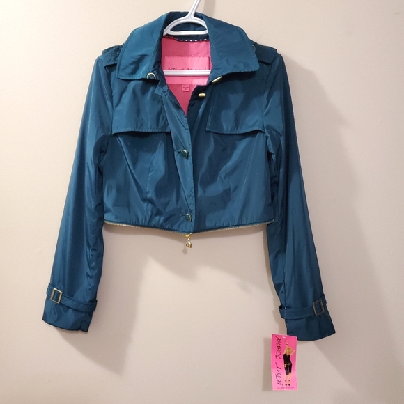 Betsey Johnson - Teal 2 in 1 Convertible Jacket - Size M  (NWT) - Picture 13 of 16